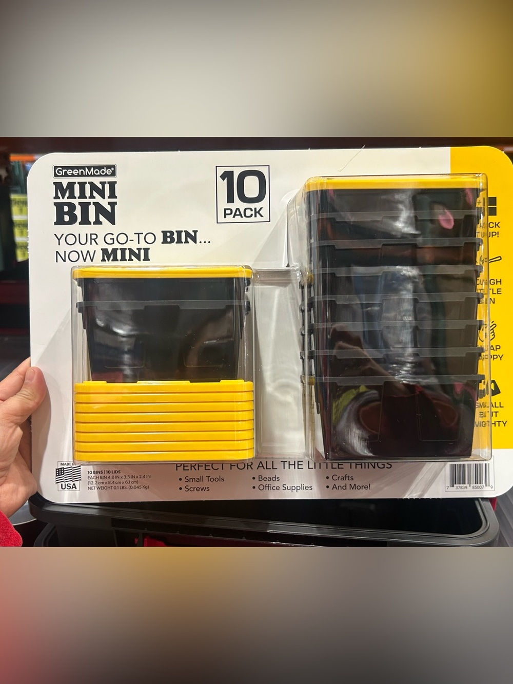 MINI BIN. 10-Pack - Yellow & Black